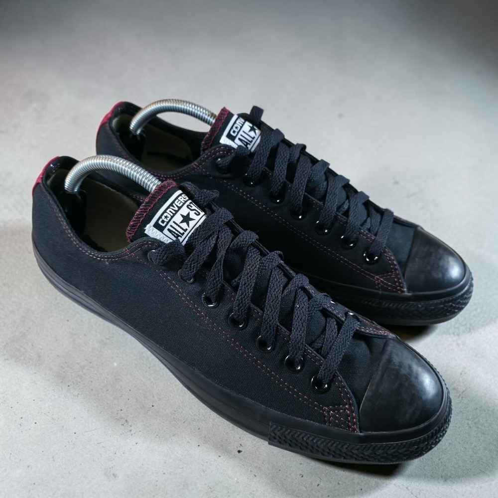 Converse Low Top Black Burgundy Sneakers 146639C "Mr" Shoes Skater Mens 10.5